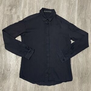 Anthony Vaccarello Shirt Men's 38 Medium Black Viscose Designer Luxury LVMH